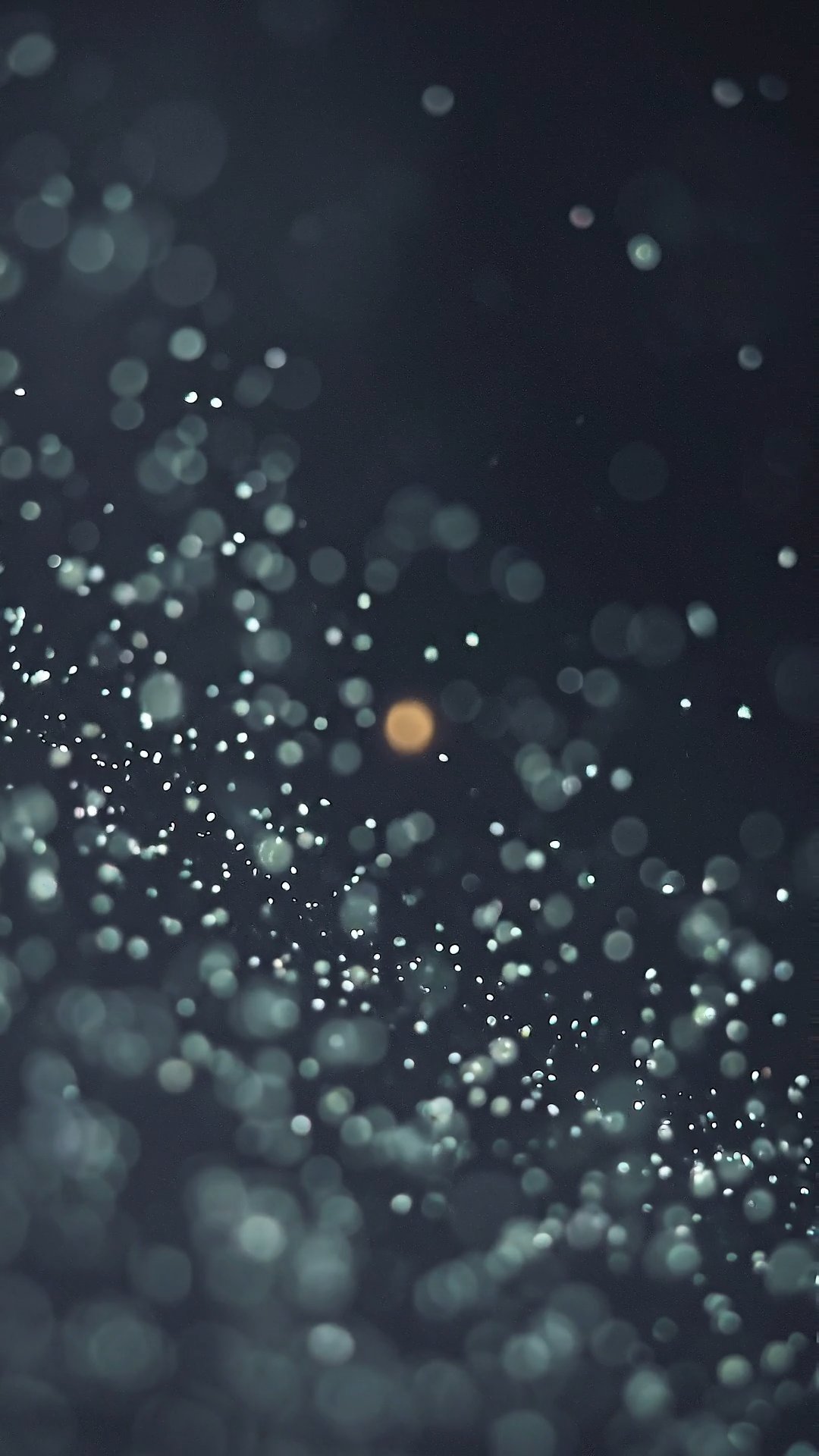 Abstract bokeh sparkles glowing on dark background with soft light particles
